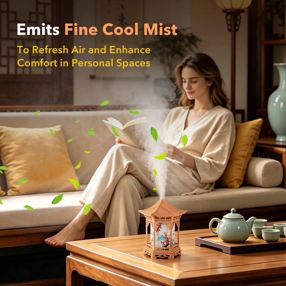Portable Ultrasonic Pavilion Humidifier with Night Light - 11