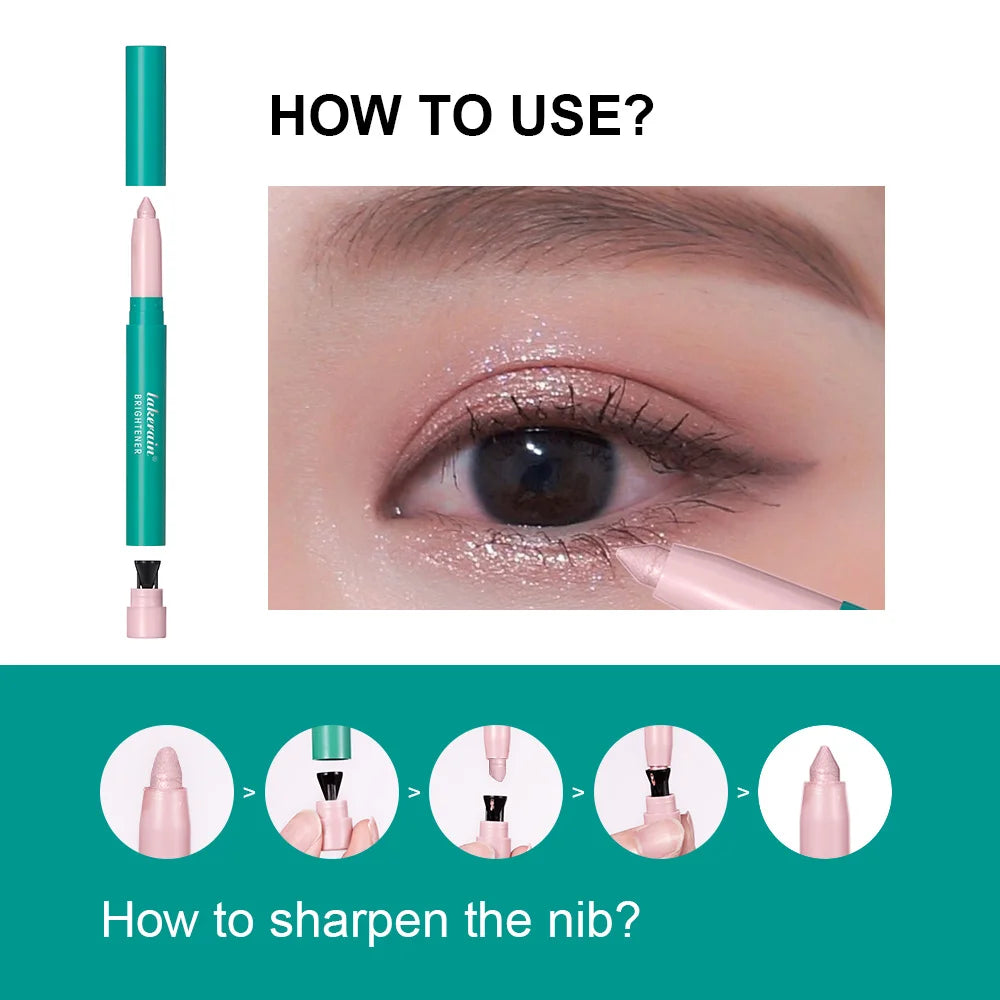 Waterproof Shimmer Pearlescent Eyeliner and Eye Brightener Pencil - 3