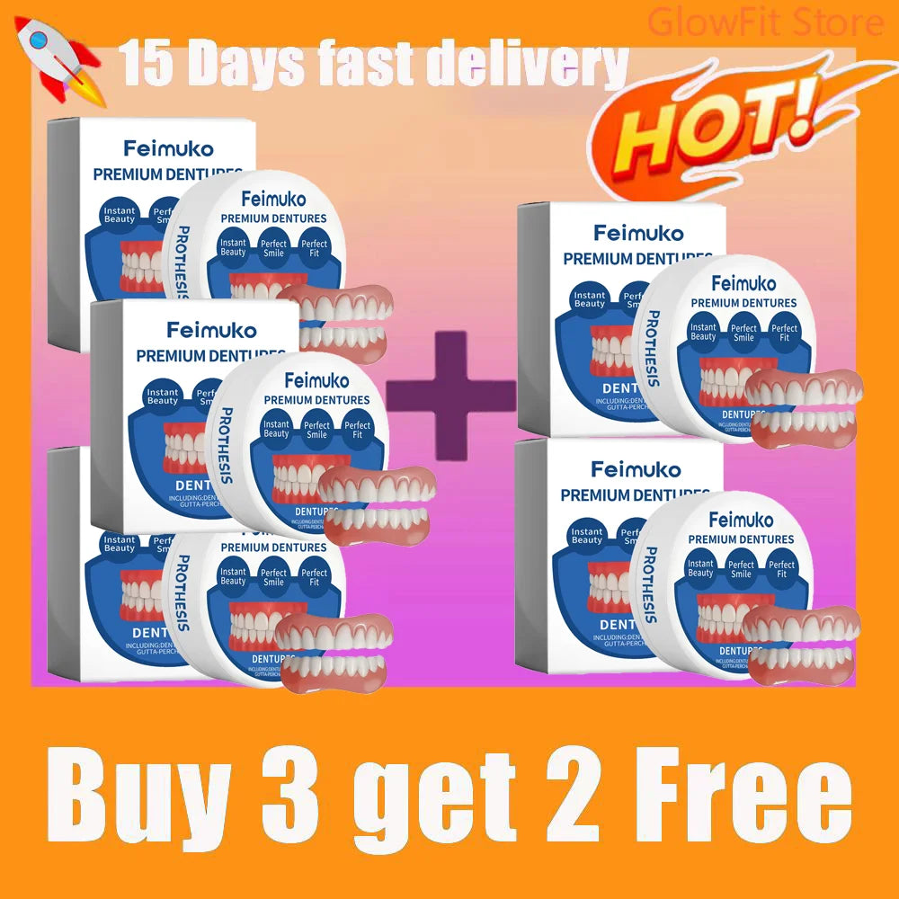 Instant Comfort Silicone Snap-On Dentures for Natural Smile