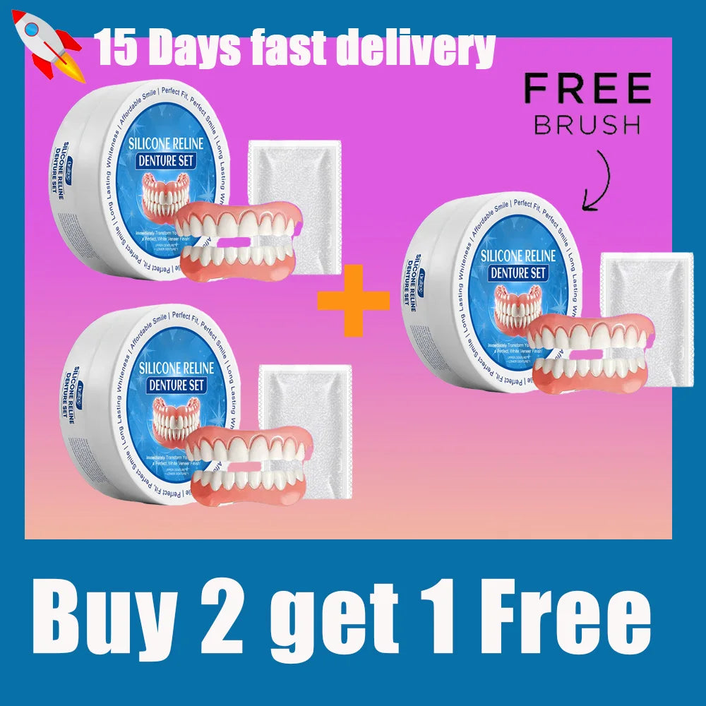 Temporary Silicone Smile Veneers for Upper and Lower Teeth