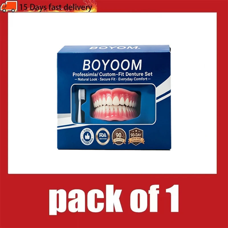 Comfortable Silicone Simulation Denture Set for Natural Smile