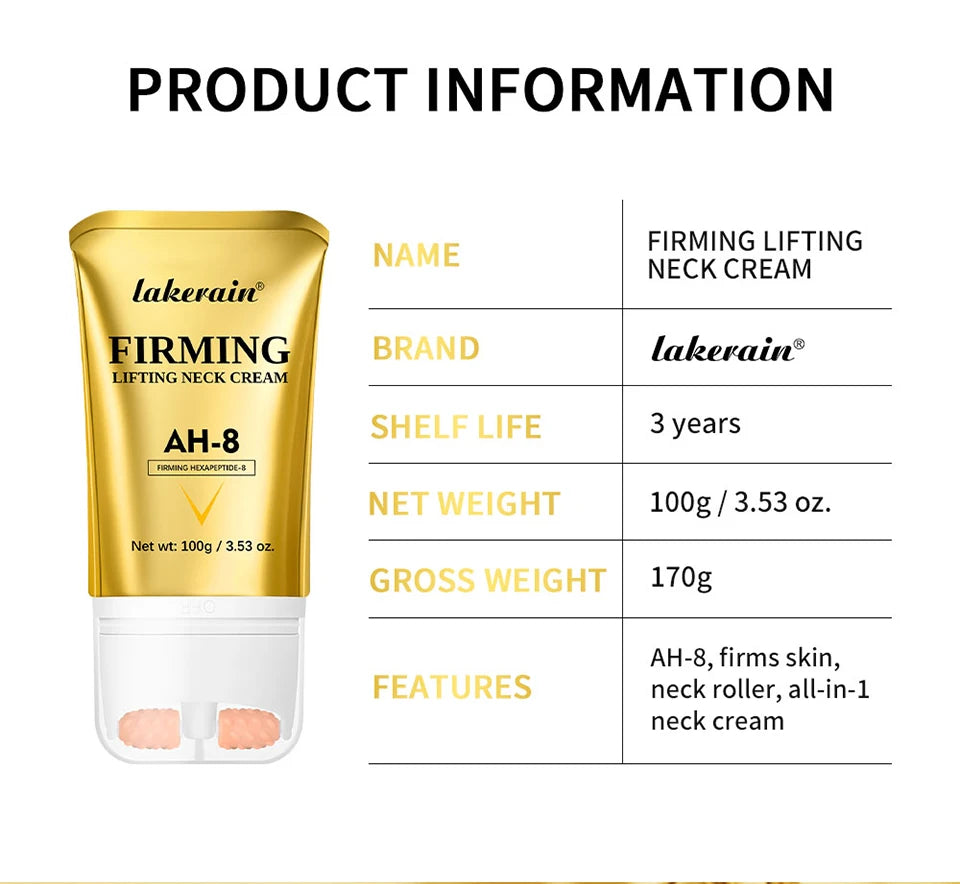 Firming and Lifting Roller Neck Cream for Anti-Wrinkle Care