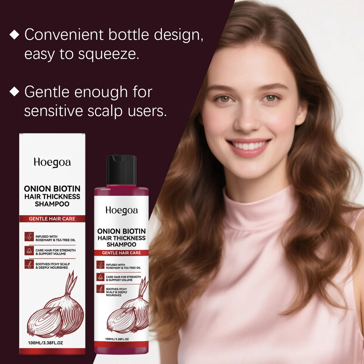 Onion Biotin Volumizing Shampoo for Hair Growth and Scalp Health