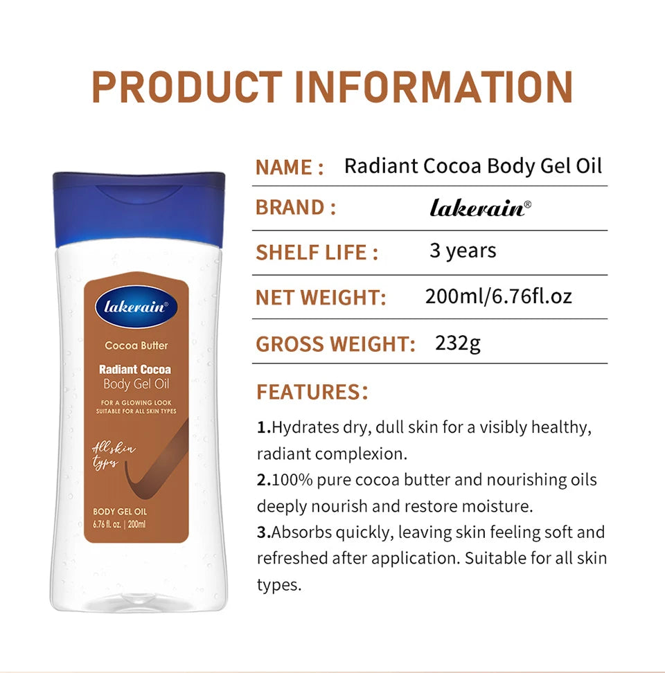 Radiant Cocoa Body Oil Gel for Deep Hydration and Glowing Skin - 17