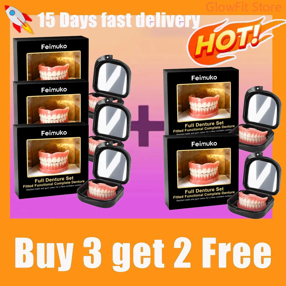 Comfort Fit Silicone Upper and Lower Denture Set for Daily Use