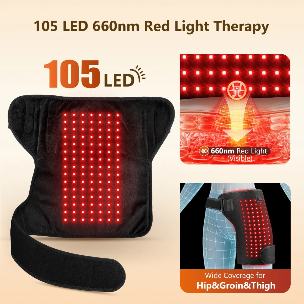 Red Light Therapy Heating Hip & Thigh Support Brace - 8
