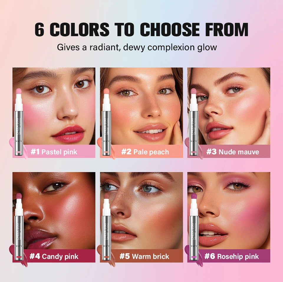 Liquid Blush Stick with Sponge Tip for Cheeks