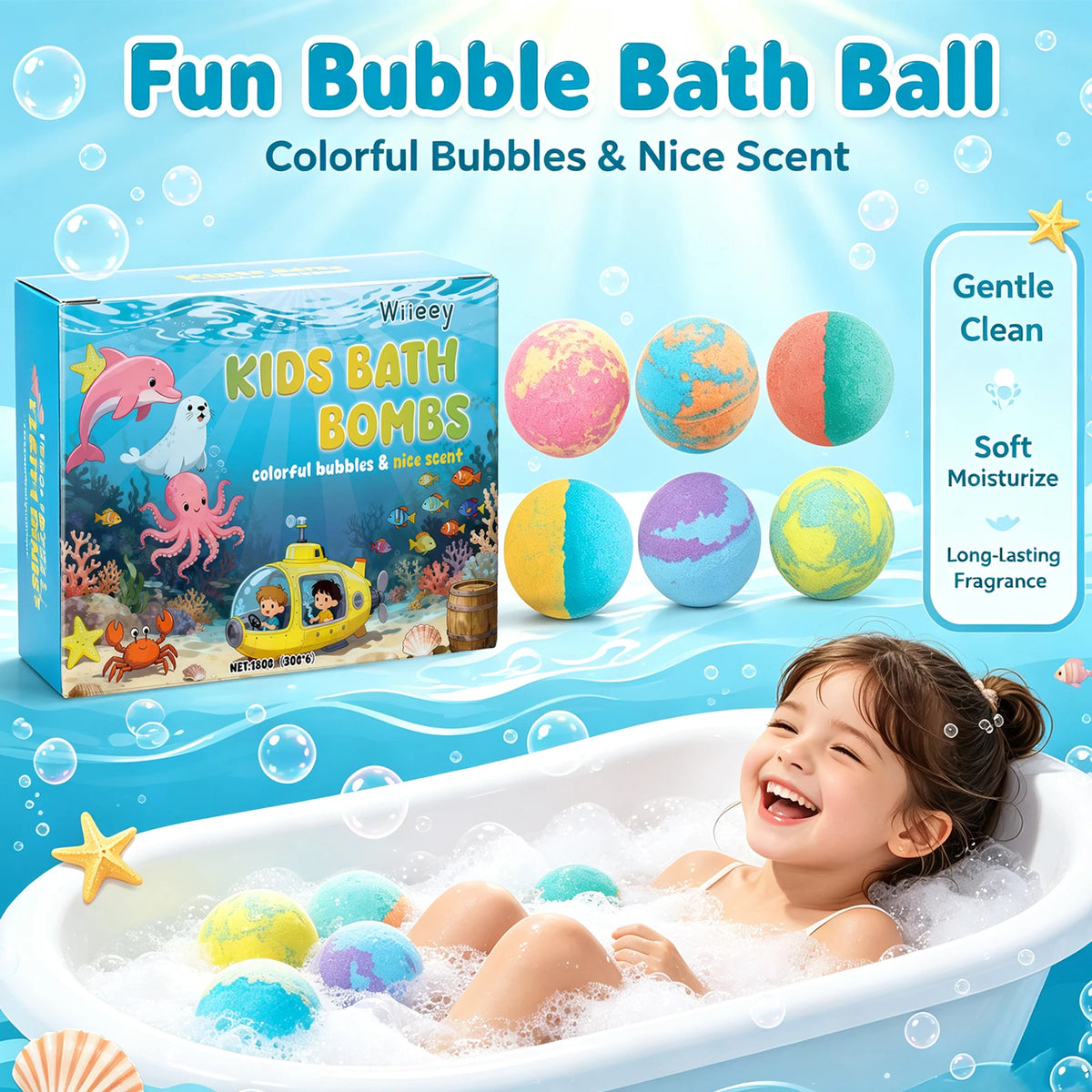Kids Moisturizing Fizzy Bath Bomb Set