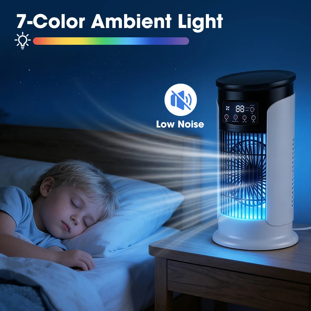 Portable Desktop Air Cooler and Humidifier Fan - 12