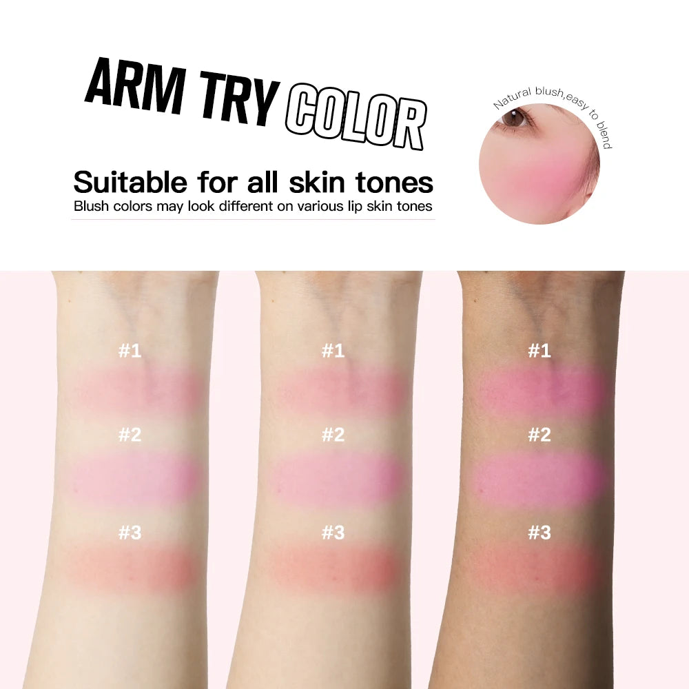 Long-Lasting Waterproof Cream Powder Blush