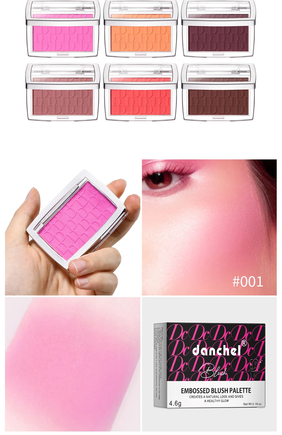 Matte Embossed Face Blush Palette - 13