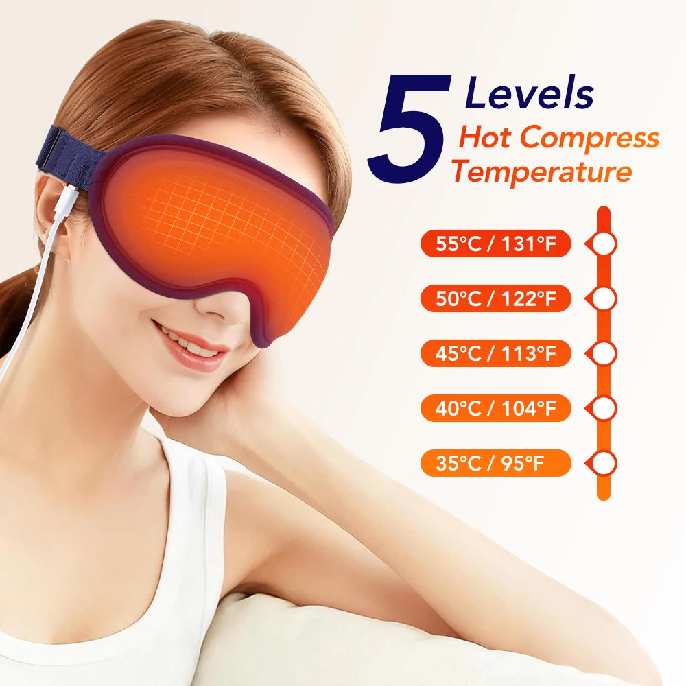 Heated 3D Massage Eye Mask for Dry Eyes and Stress Relief - 8