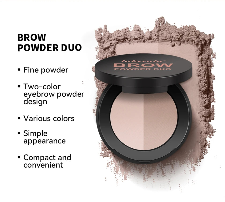 Dual-Tone Eyebrow Powder Palette with Grooming Brush