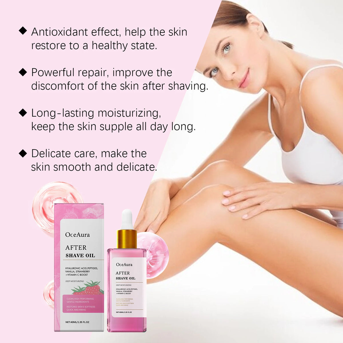 Strawberry Scented Soothing After Shave Oil for Women