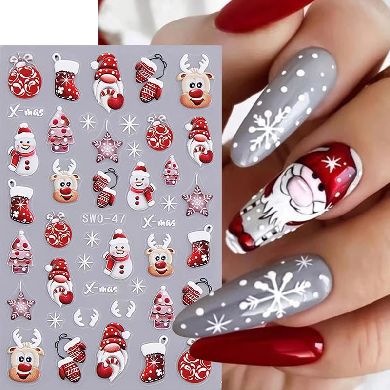 Christmas Cartoon Nail Art Stickers