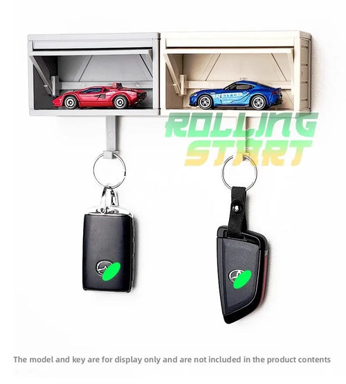 1:64 Scale Model Car Garage Wall Key Holder with Display Shelf