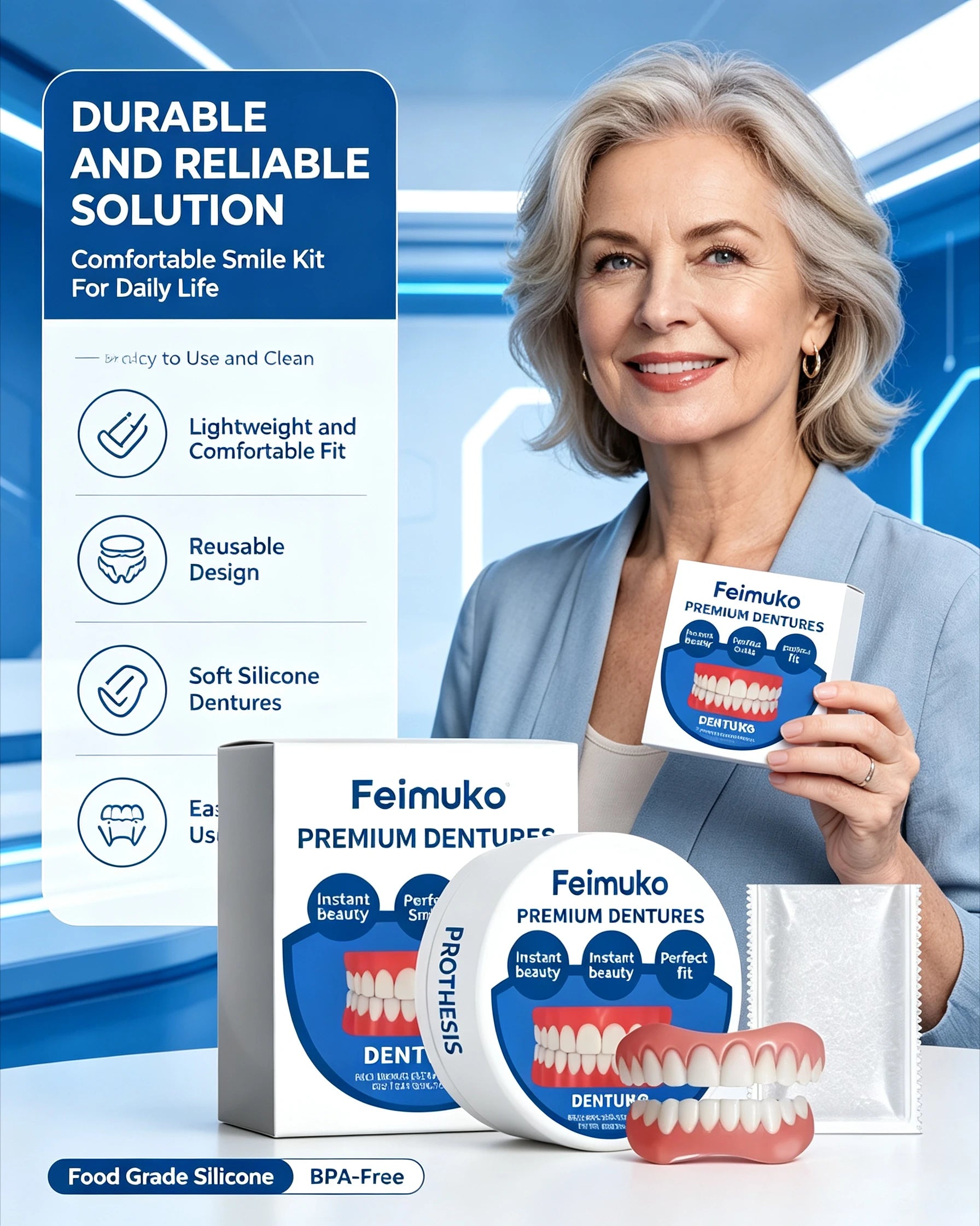 Snap-On Cosmetic Dentures for Instant Realistic Smile - 4