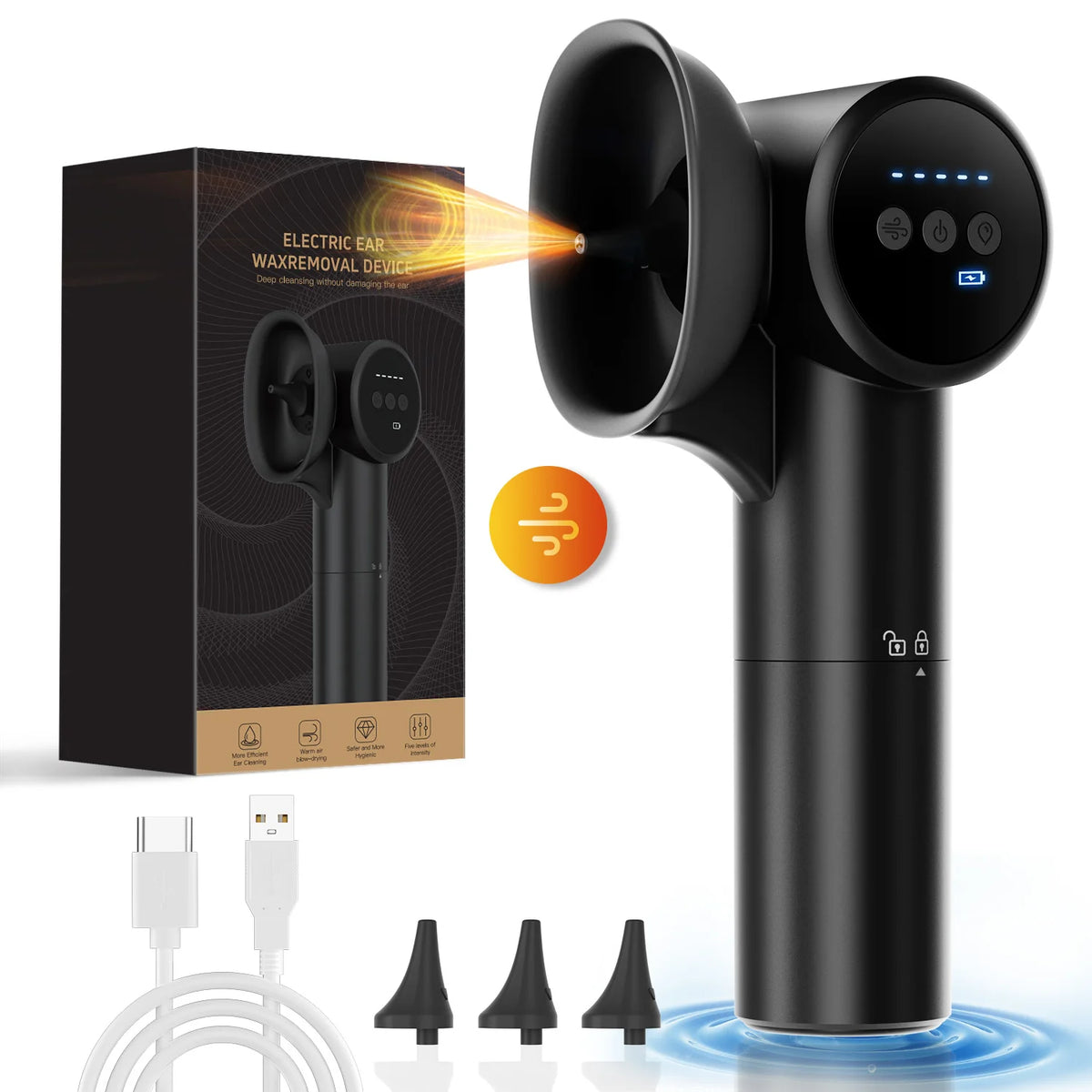 Electric Ear Wax Removal Kit with Irrigation and Drying