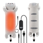USB Heated Cat Plush Pillow for Pain Relief and Relaxation