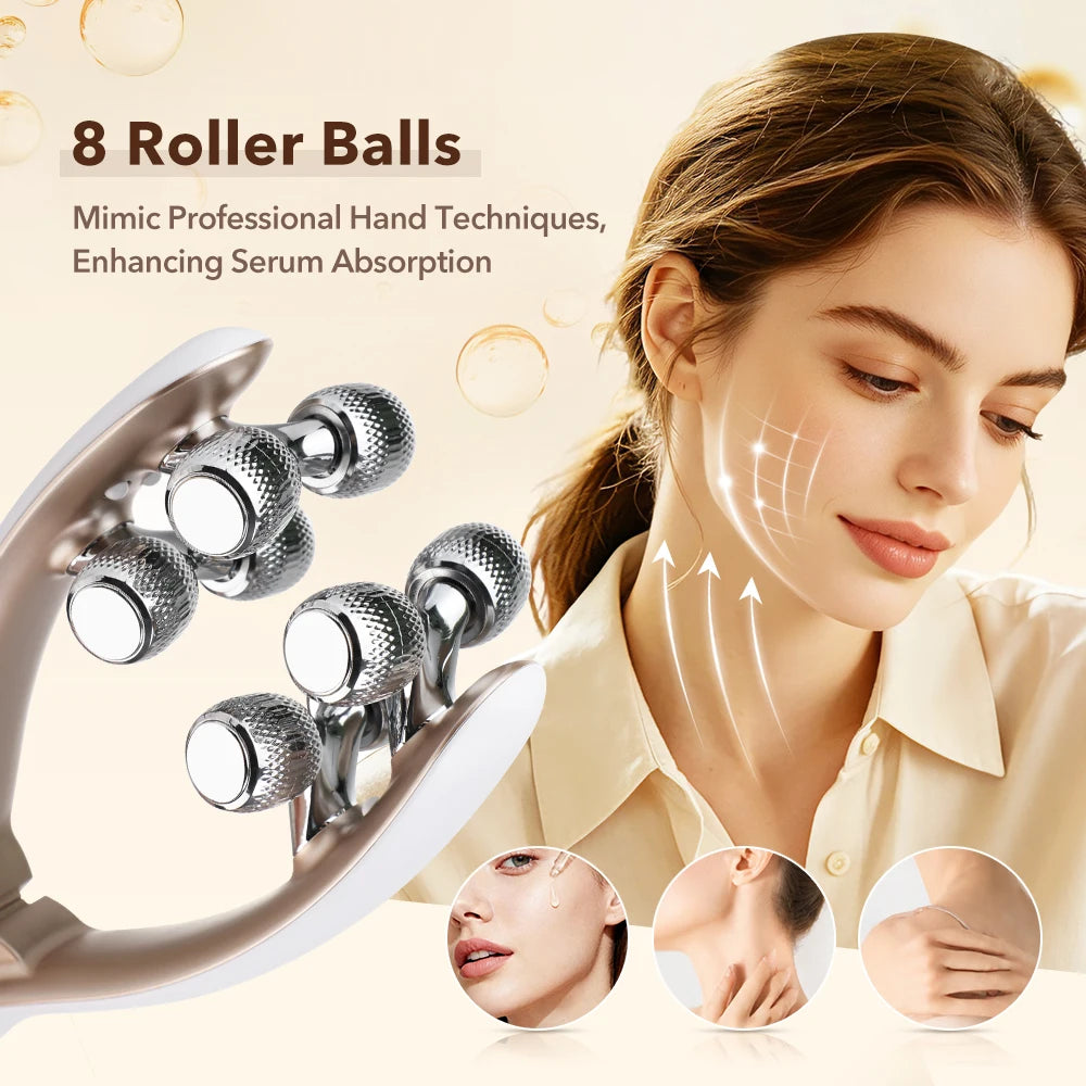 Electric 8-Ball Facial Contouring Massager with Micro-Vibration