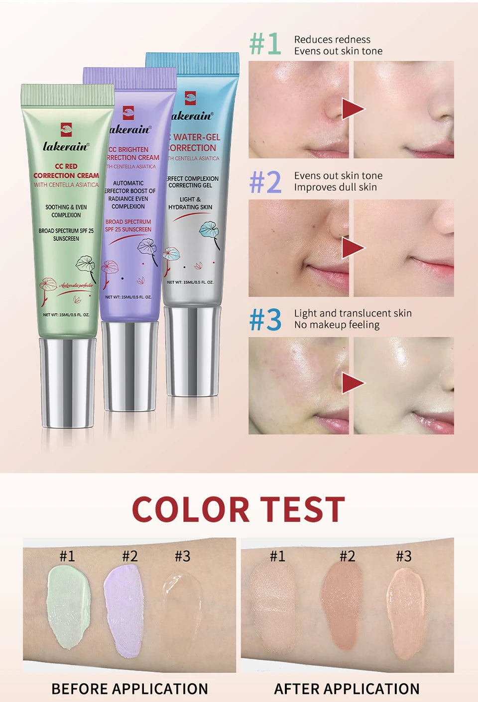 Color-Correcting CC Face Foundation Cream