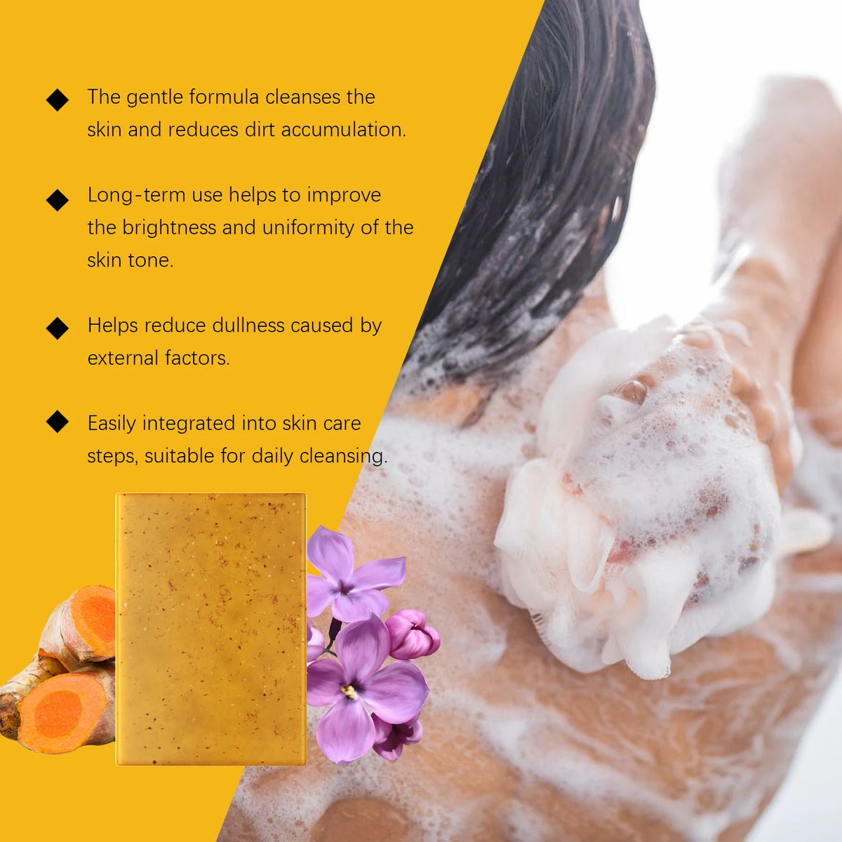 Turmeric and Clove Exfoliating Brightening Soap Bar for Face and Body