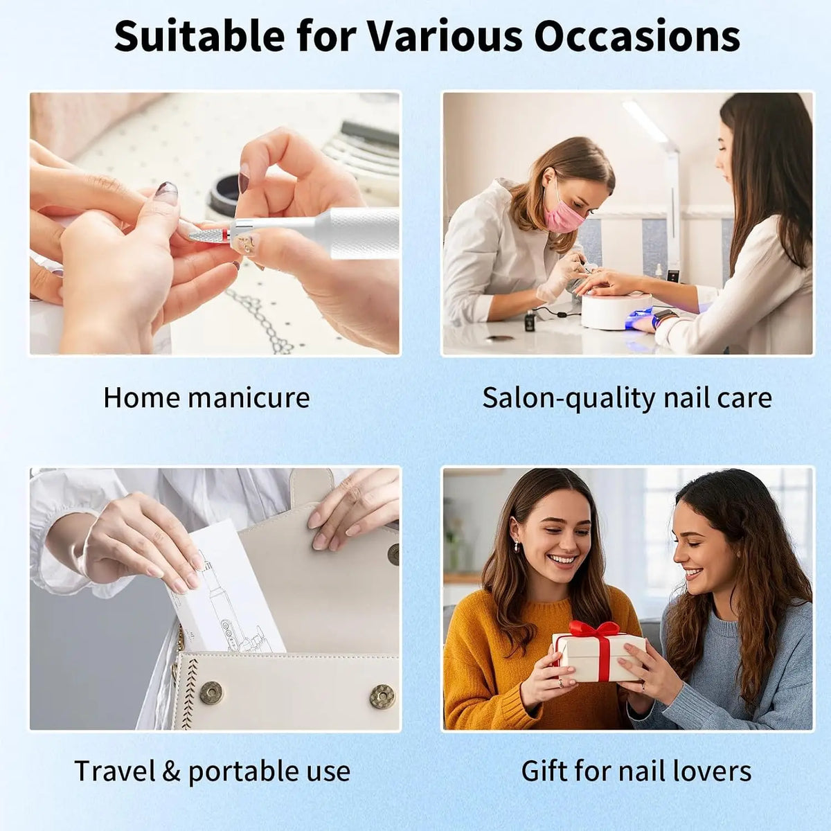 5-in-1 Cordless Electric Nail Drill Set for Home Manicures