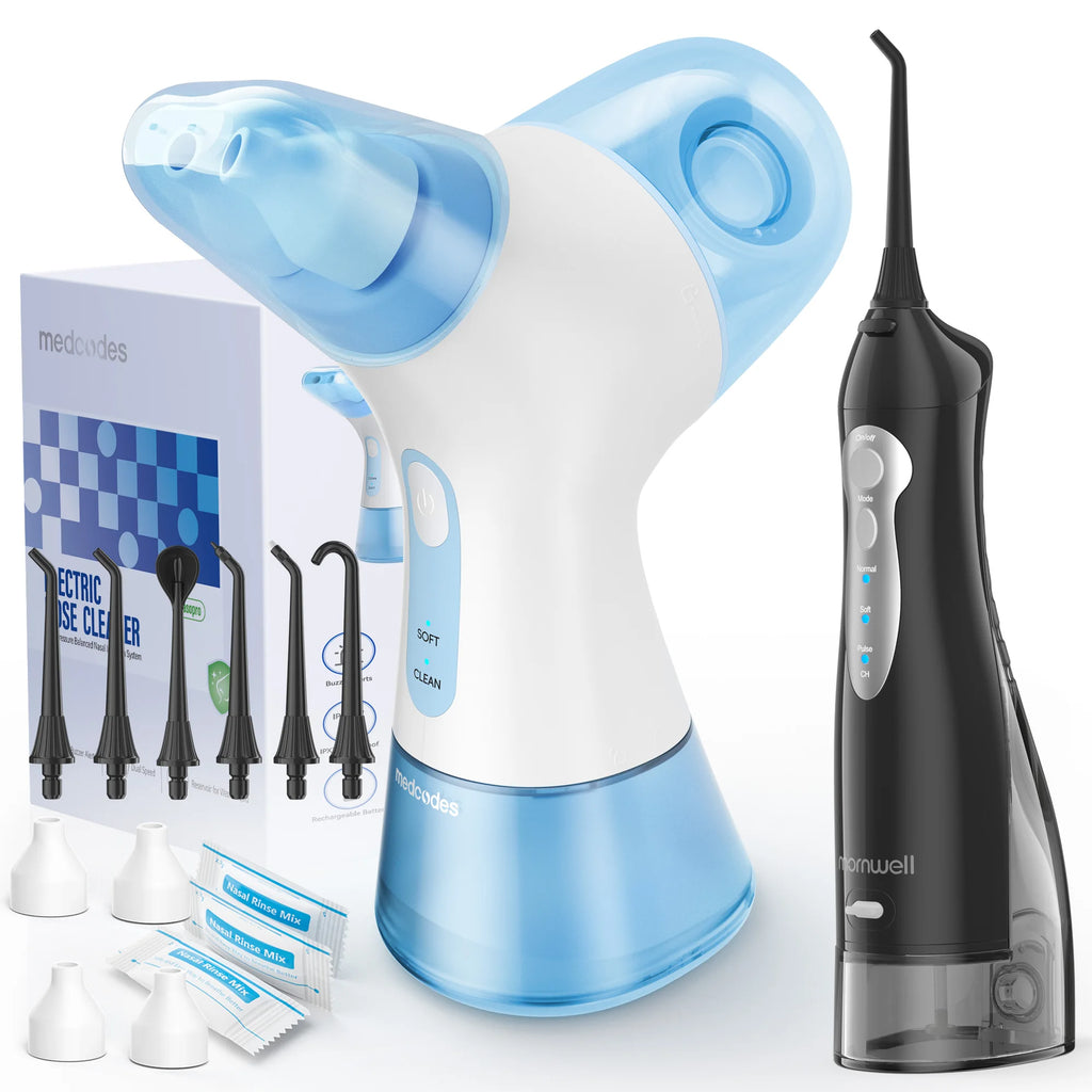 Electric Nasal Irrigation and Water Flosser Sinus Relief Combo