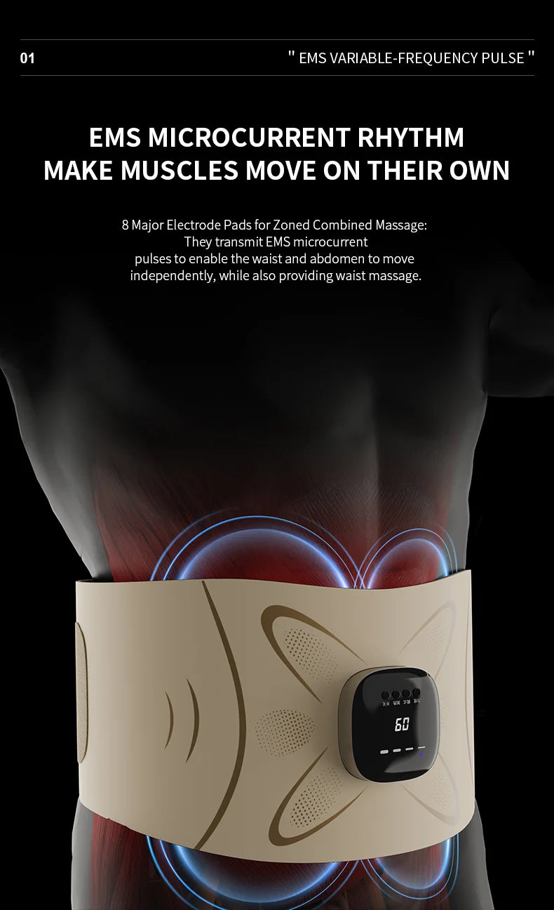 Abdominal Muscle Toner and Waist Pulse Massager Belt