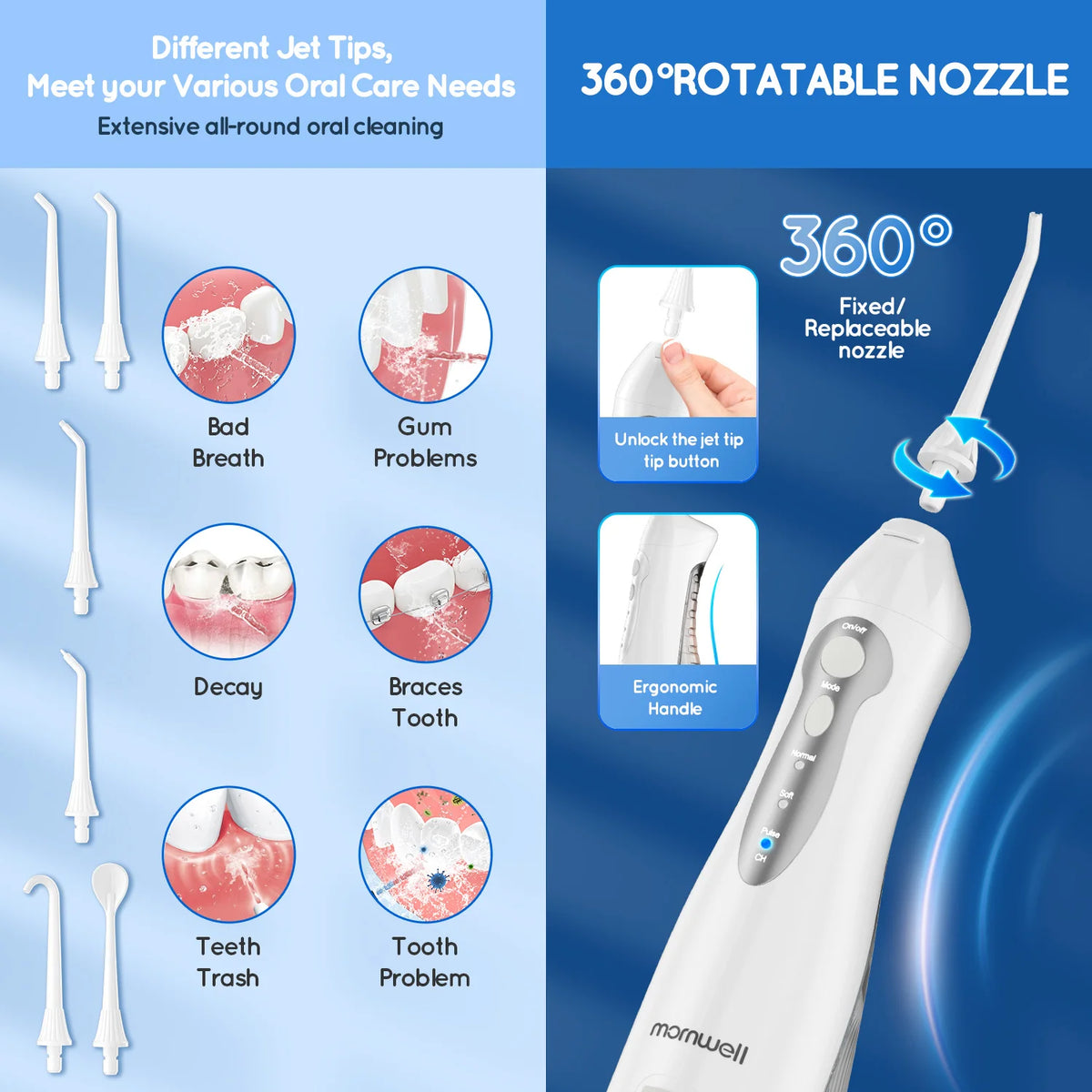 Portable Water Flosser and Electric Toothbrush 2-in-1 Oral Care Kit