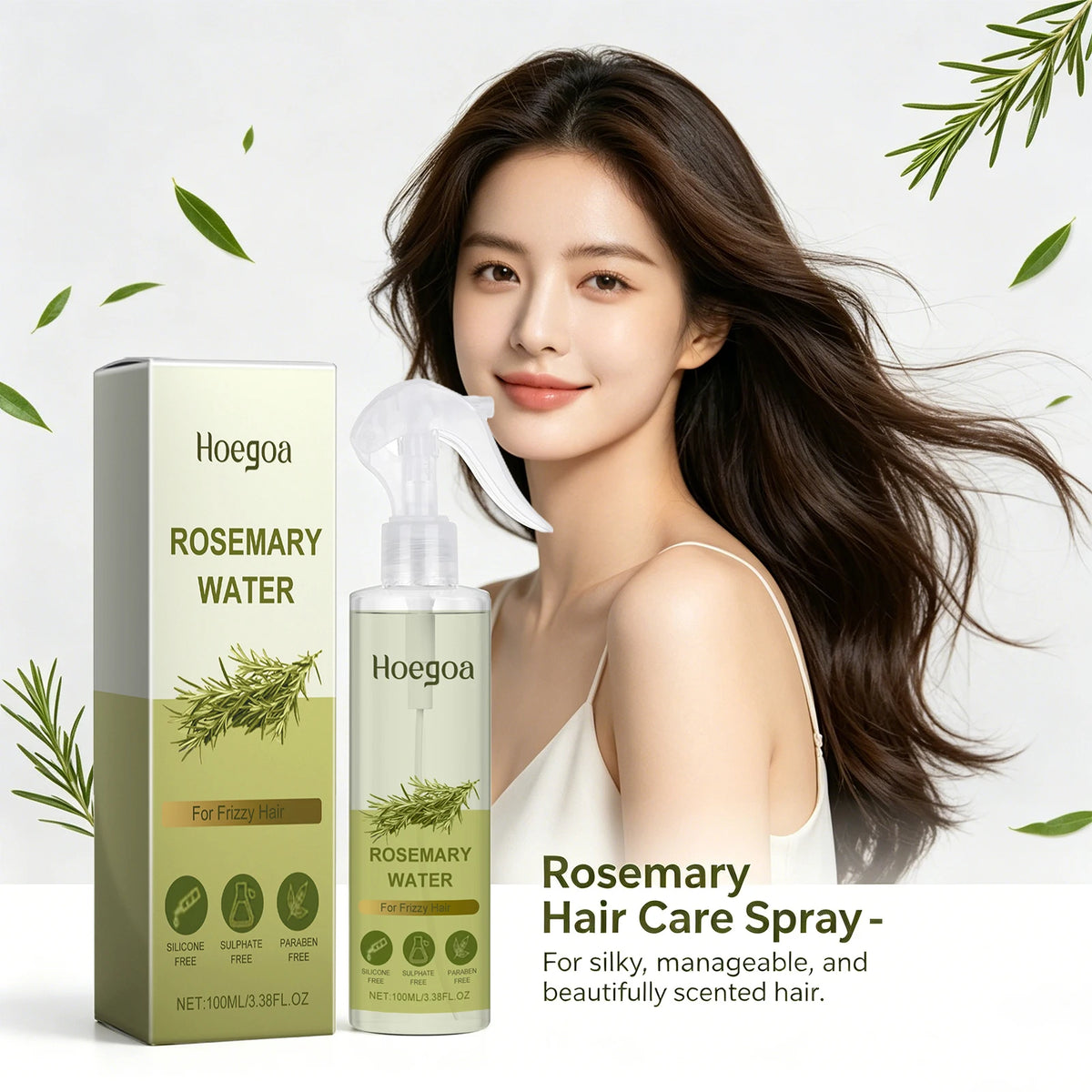 Rosemary Strengthening Hair Care Spray for Frizz and Oil Control