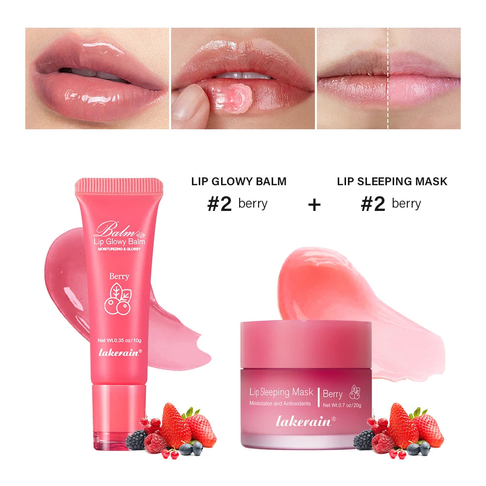 Moisturizing Lip Balm and Overnight Sleeping Mask Set