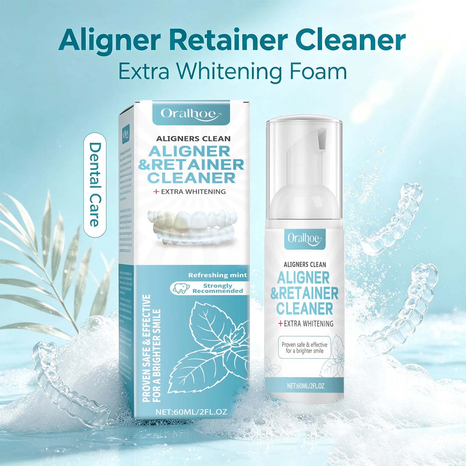Refreshing Mint Foam Cleaner for Dental Aligners and Retainers - 6