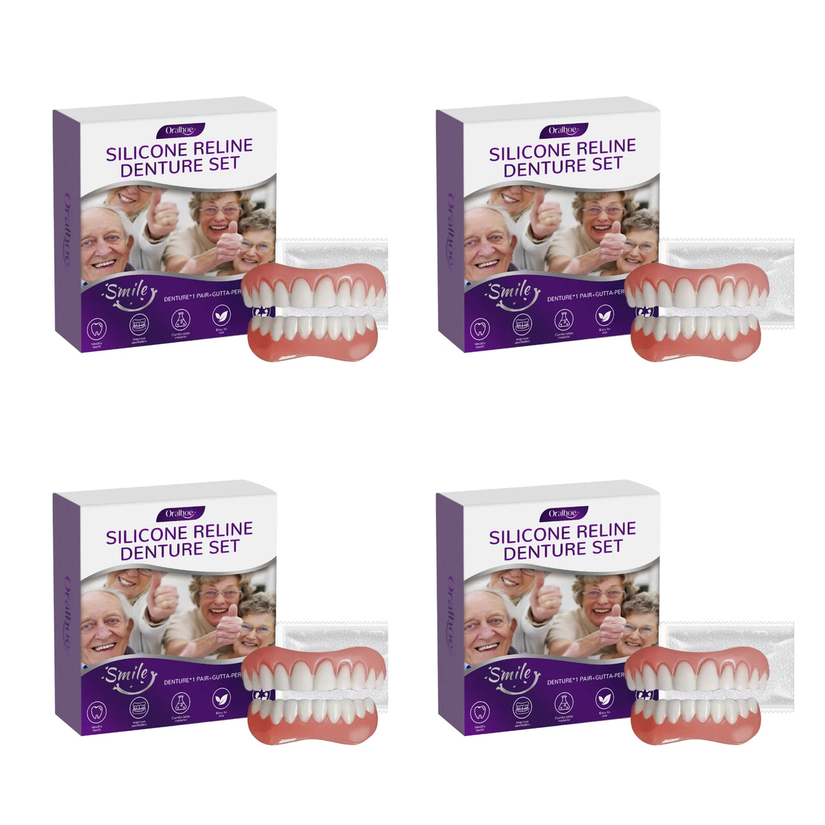 Cosmetic Silicone Denture Set for Natural Smile