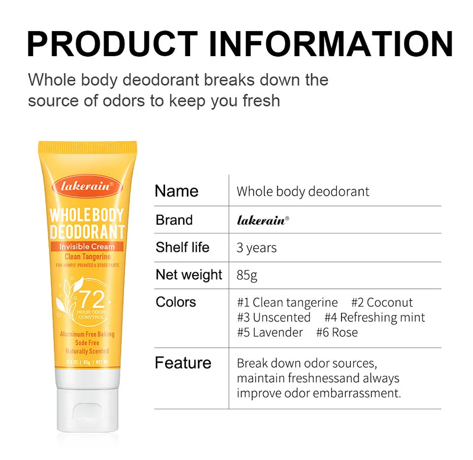 72-Hour Invisible Whole Body Deodorant Cream