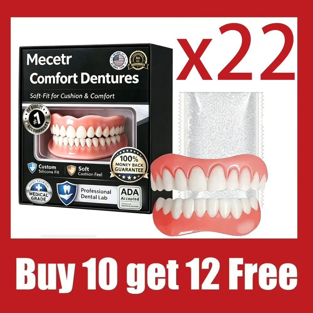 Adjustable Silicone Cosmetic Denture Set for Natural Smile