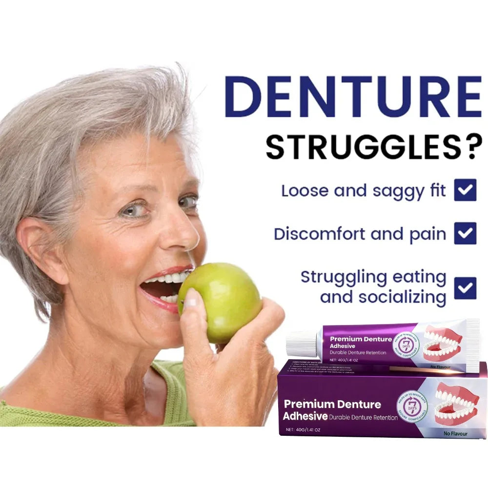 Long-Lasting Denture Adhesive Cream - 96-Hour Secure Hold