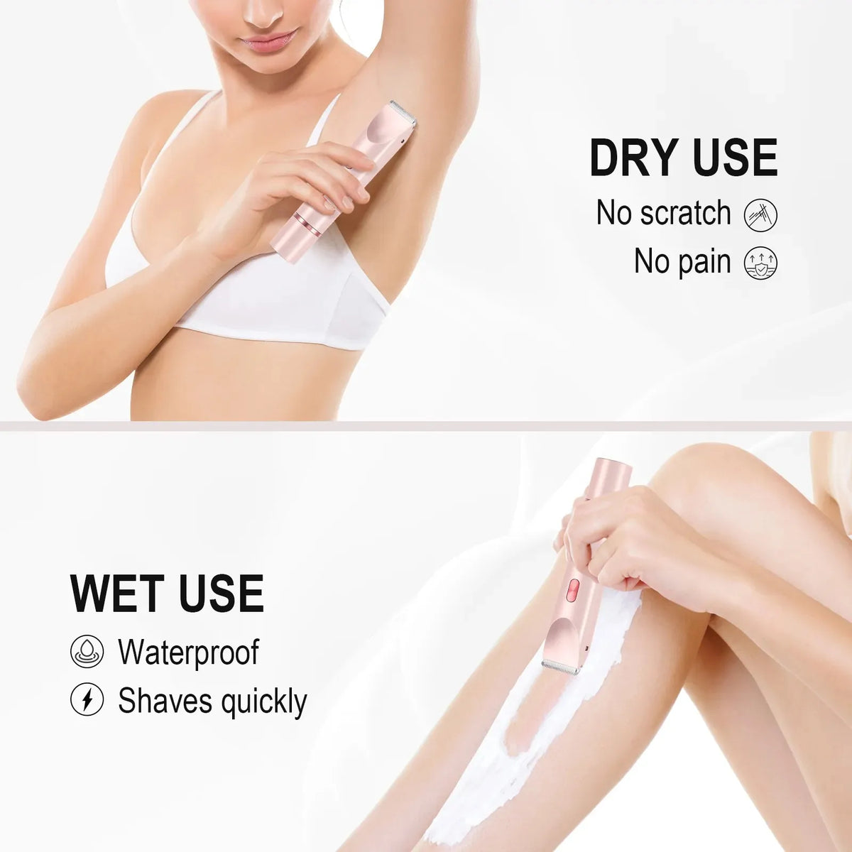 2-in-1 Waterproof Electric Shaver for Women