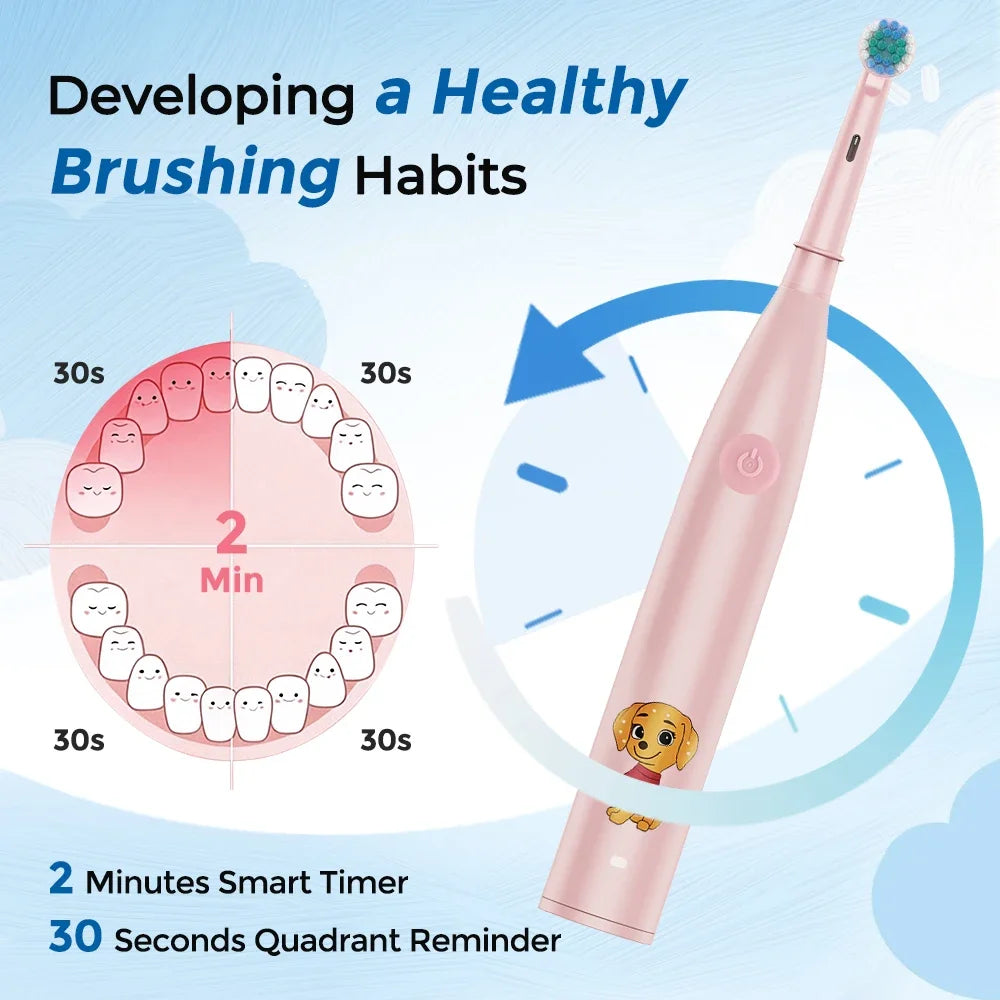 Rechargeable Rotating Electric Toothbrush for Kids