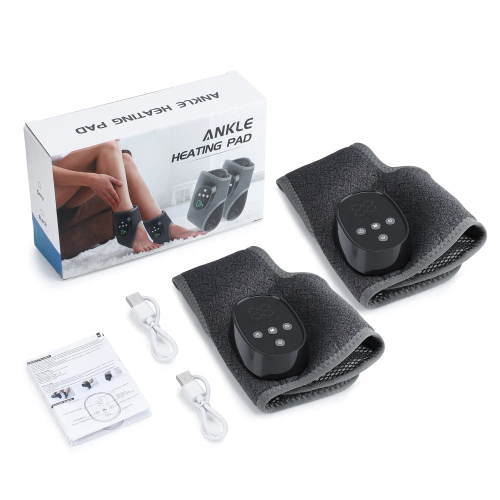 Cordless Heated Ankle Massage Wrap with Vibration Therapy