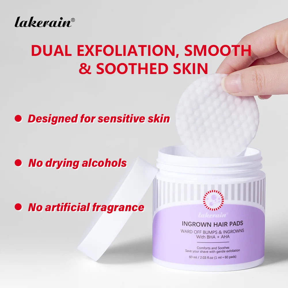 Exfoliating Ingrown Hair Treatment Pads for Razor Bumps