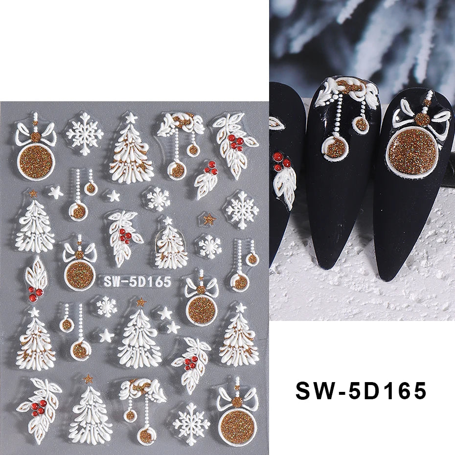 3D Christmas Cartoon Nail Art Sticker Decals
