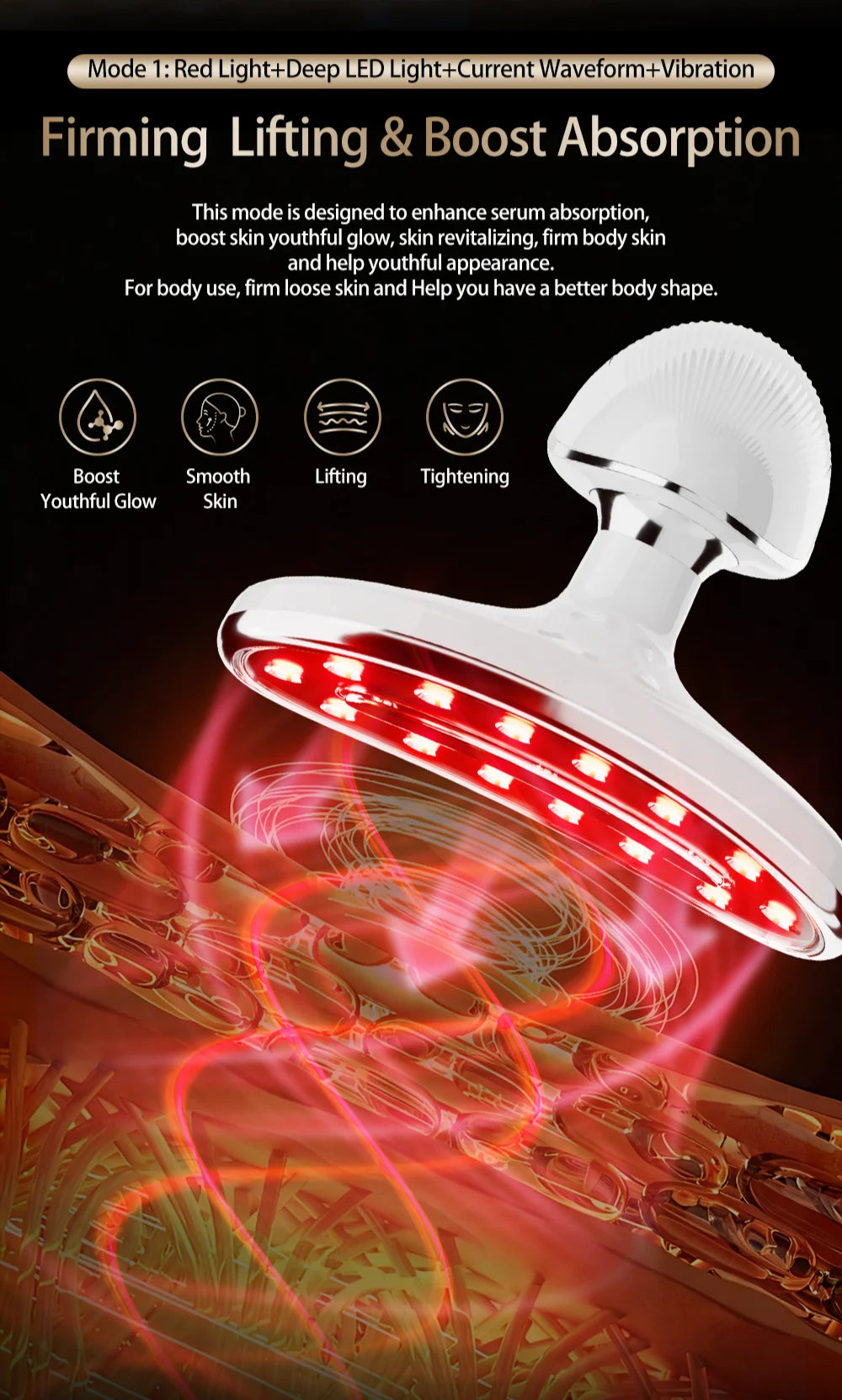 LED Facial and Body Skin Tightening and Sculpting Device