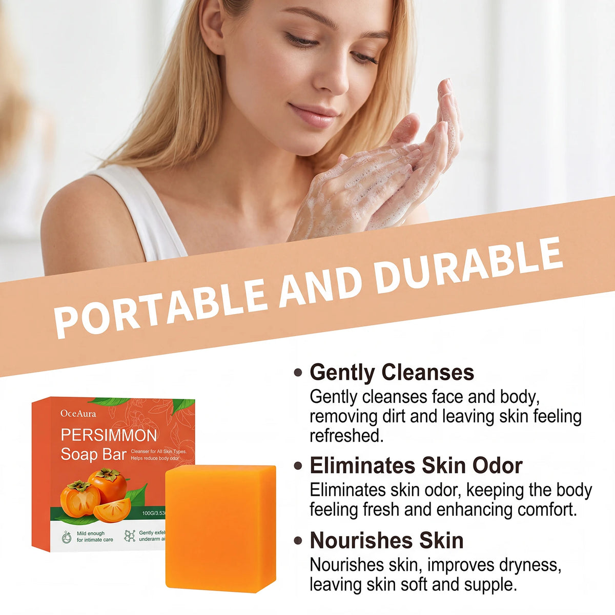 Persimmon Odor Reducing Exfoliating Soap Bar