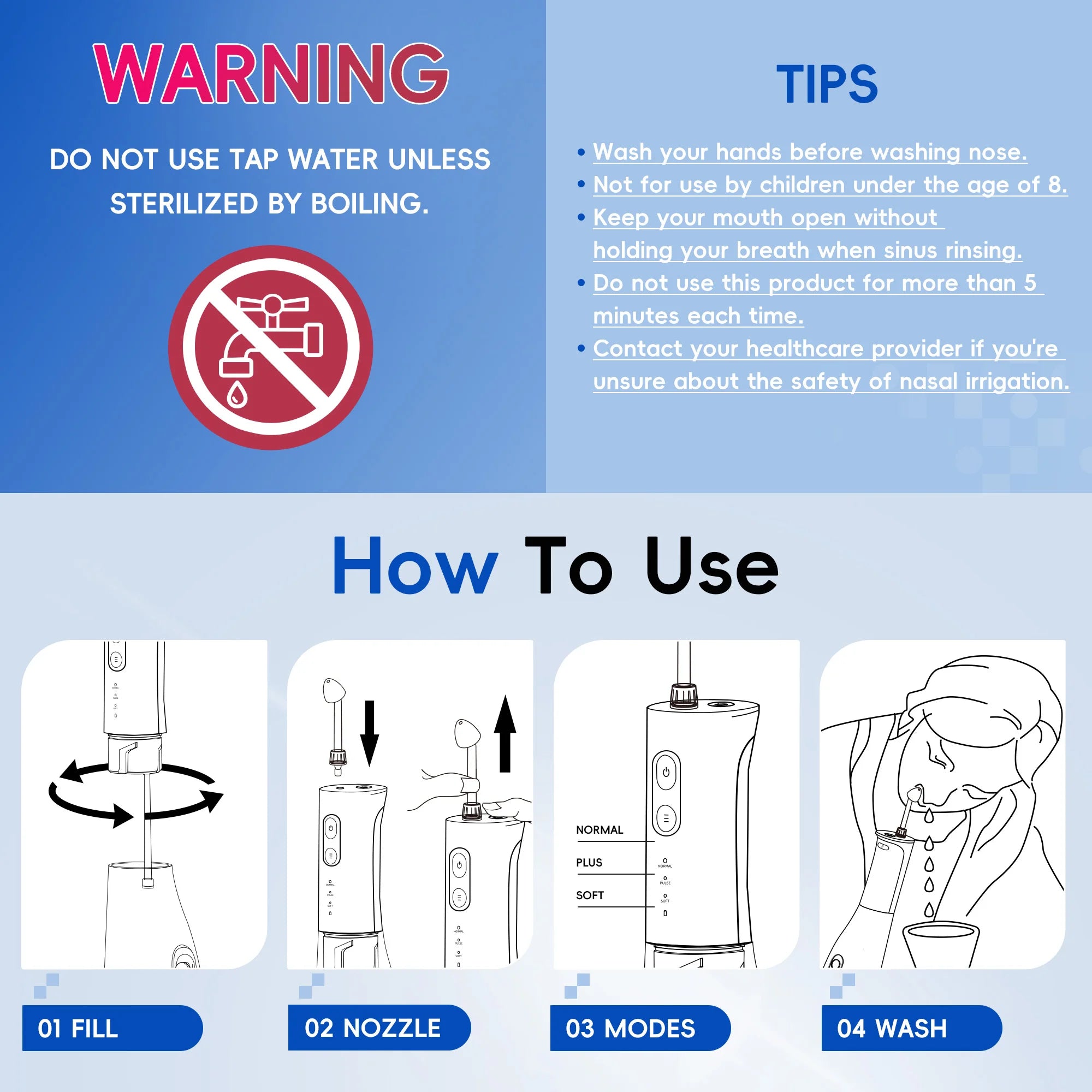 Electric Portable Nasal Irrigator for Sinus Relief - 4