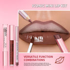 All-in-One Travel Lip Makeup Set with Liner, Lipstick, and Gloss