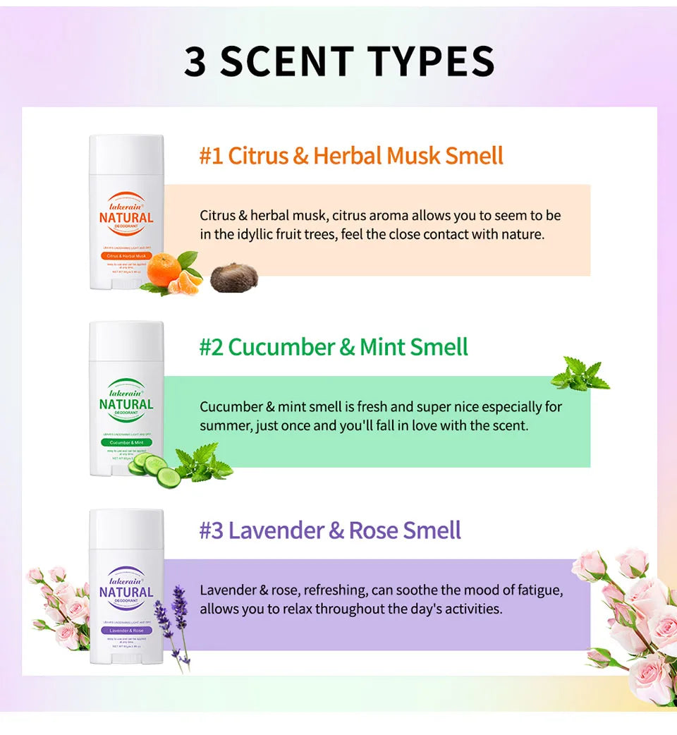 Long-Lasting Natural Solid Deodorant Stick