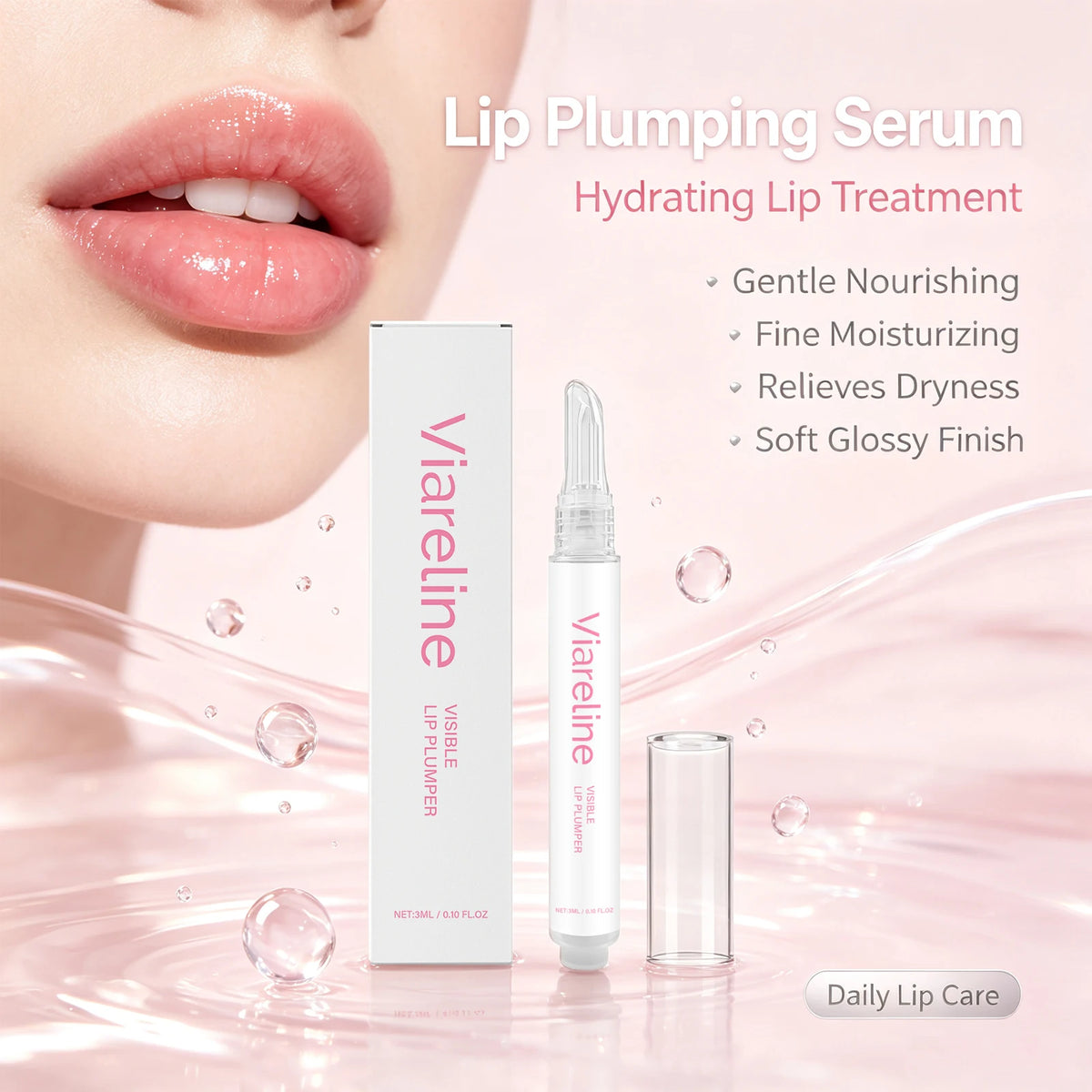 Hydrating Lip Plumper Serum for Smooth Fine-Line Free Lips