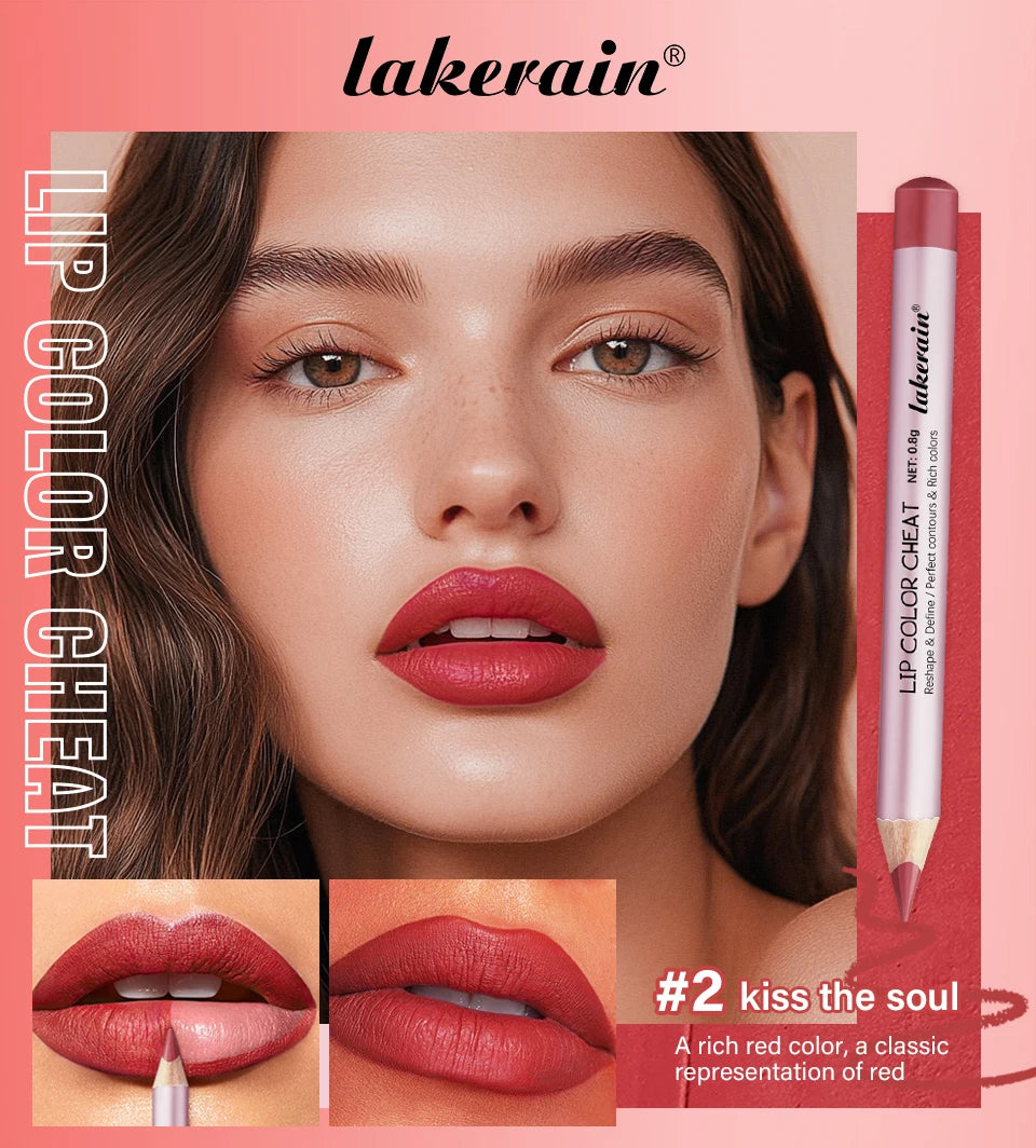 Waterproof Matte Lip Liner Pencil Set for Defined Lips - 9