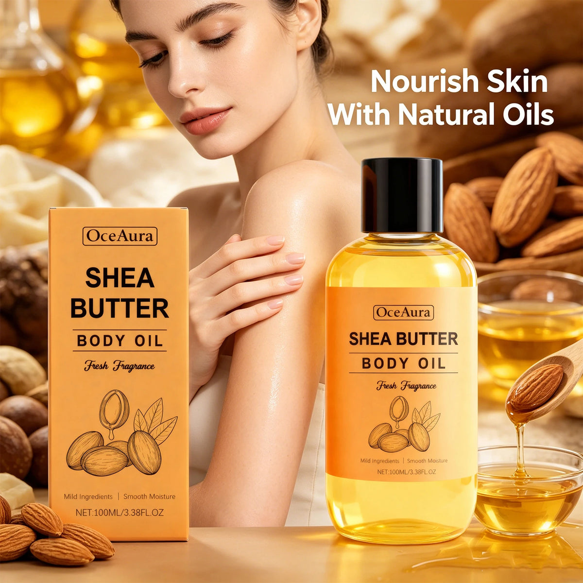 Shea Butter Nourishing Body Oil for Dry Skin